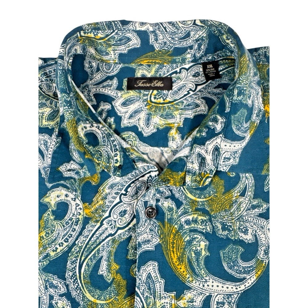 Tasso Elba Island Men's Paisley Silk Blend Shirt – XXL